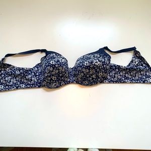 Cacique Blue and white floral bra